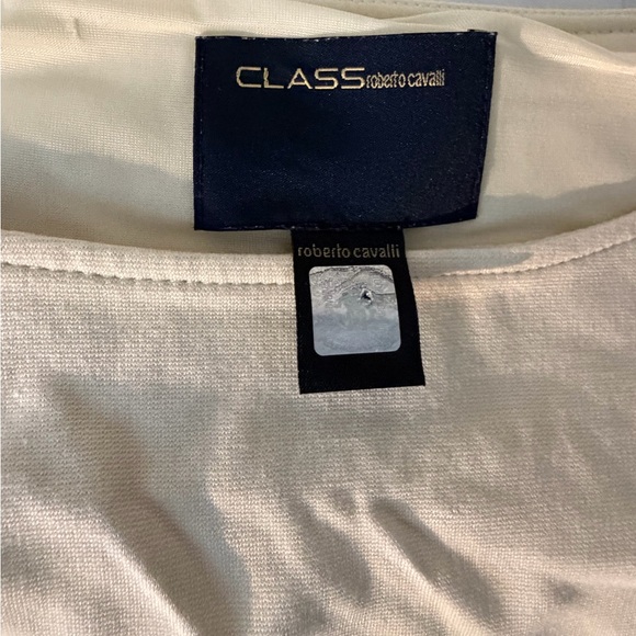 Roberto Cavalli Cream Dress with Gold Buttons - Picture 3 of 7